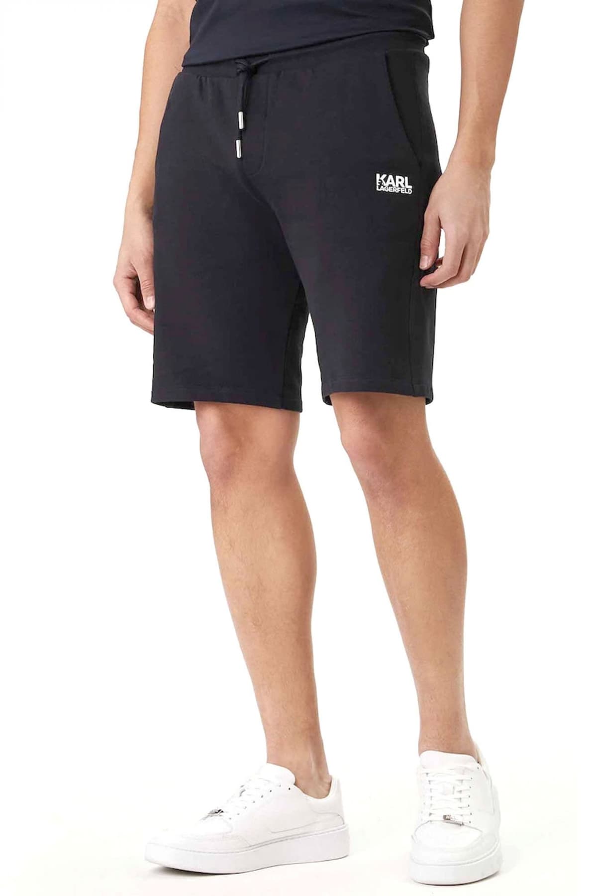 KARL LAGERFELD ΒΕΡΜΟΥΔΑ ΦΟΥΤΕΡ GOLD LOGO ΜΑΥΡΟ