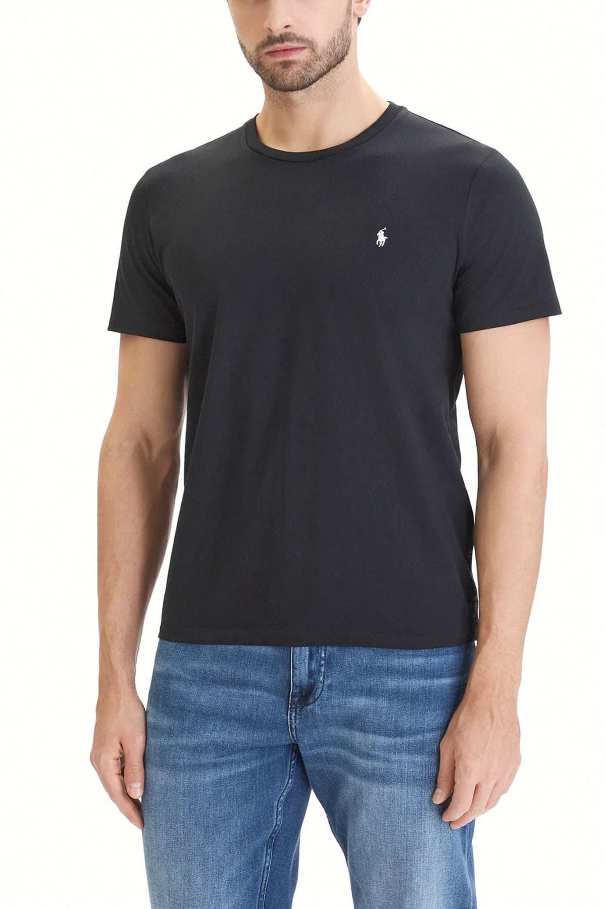 RALPH LAUREN T-SHIRT UNDERWEAR LOGO ΜΑΥΡΟ