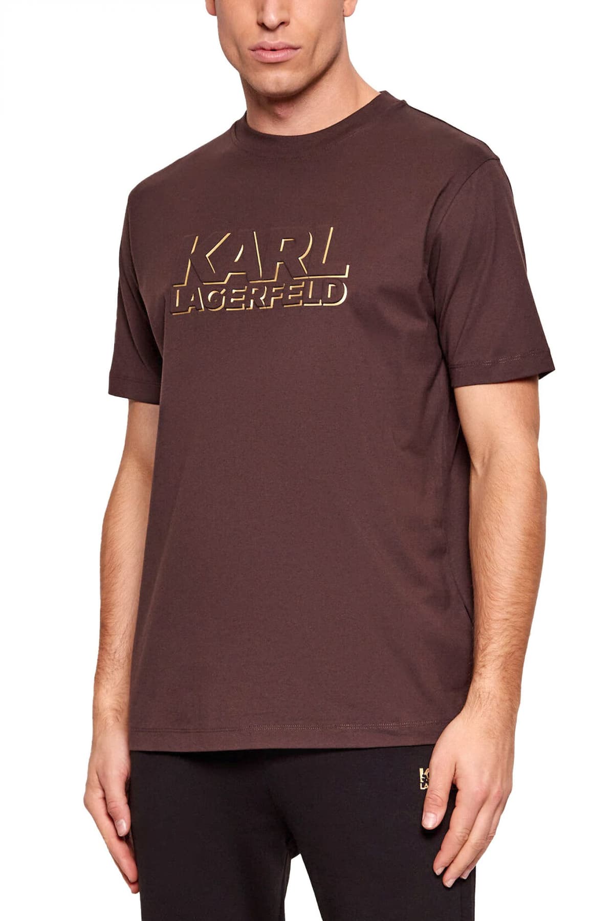 KARL LAGERFELD T-SHIRT ALL OVER LOGO ΛΕΥΚΟ