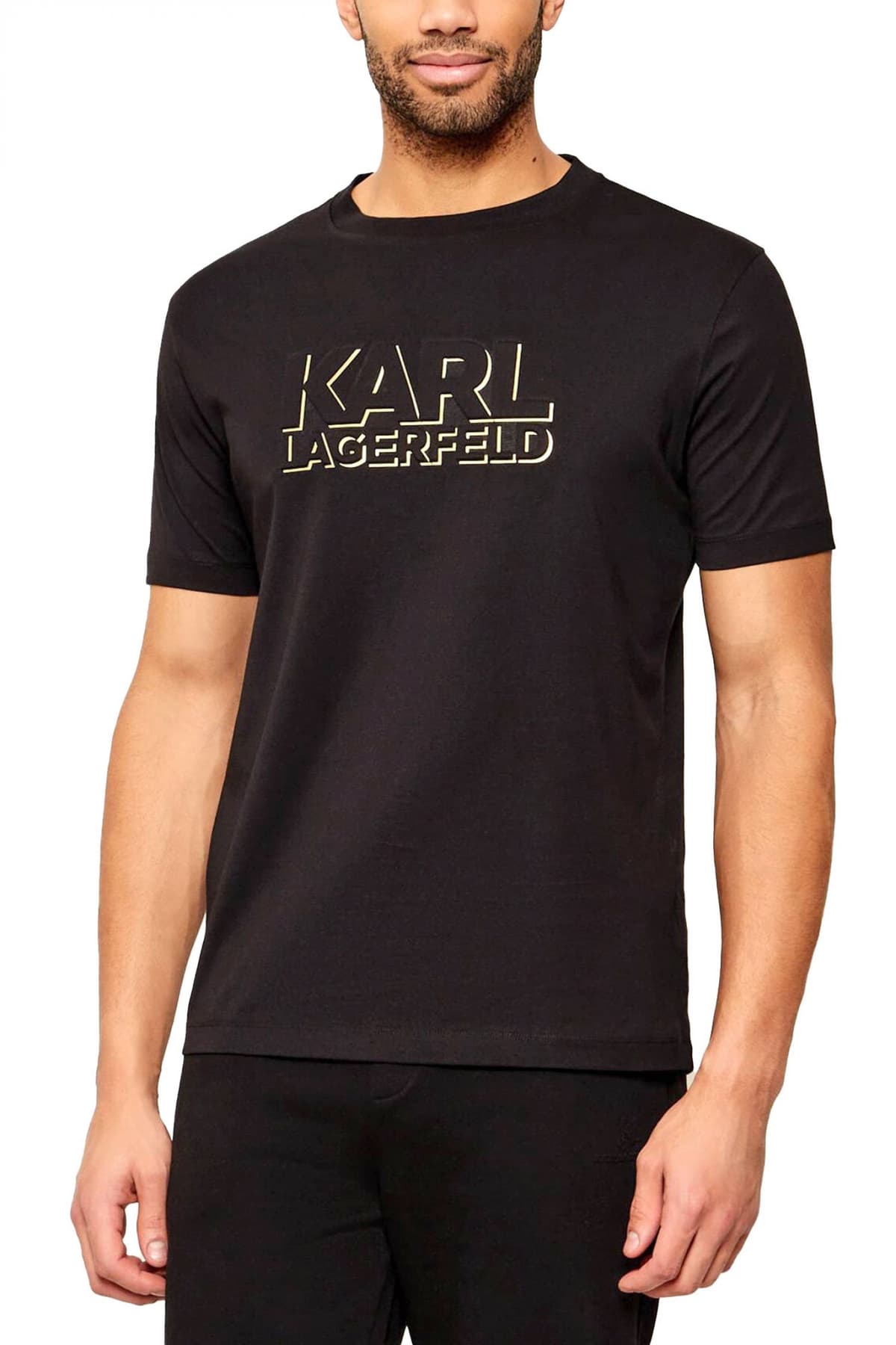 KARL LAGERFELD T-SHIRT ALL OVER LOGO ΛΕΥΚΟ