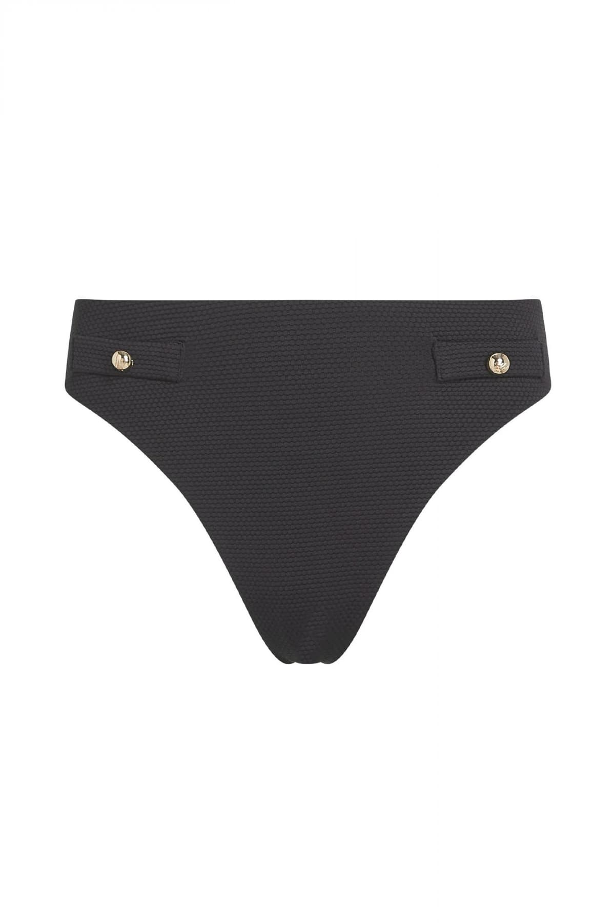 KARL LAGERFELD ΜΑΓΙΩ BIKINI BOTTOM HOTEL HW CHEEKY LOGO ΜΑΥΡΟ