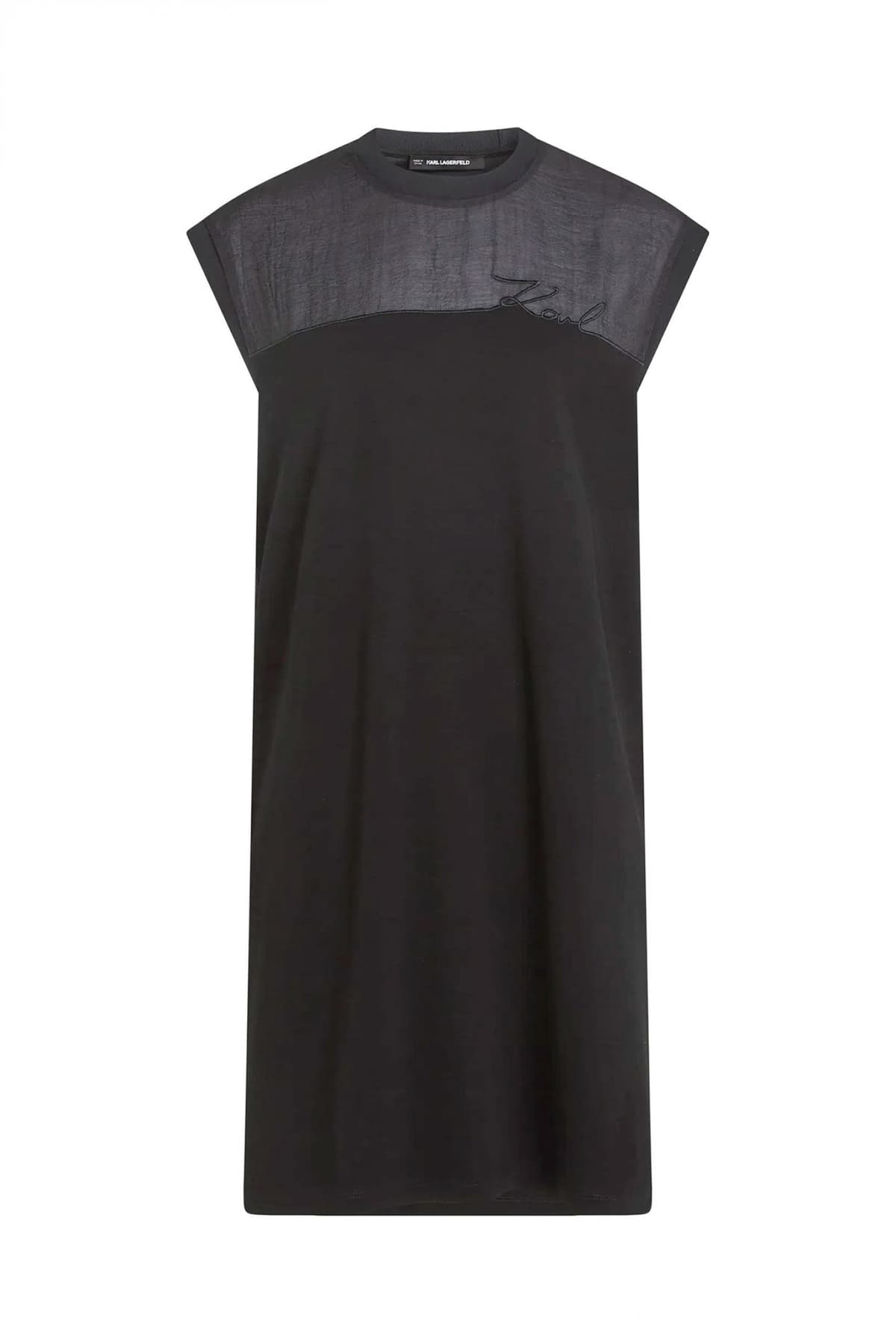 KARL LAGERFELD ΦΟΡΕΜΑ MIDI SIGNAATURE T-SHIRT LOGO ΜΑΥΡΟ