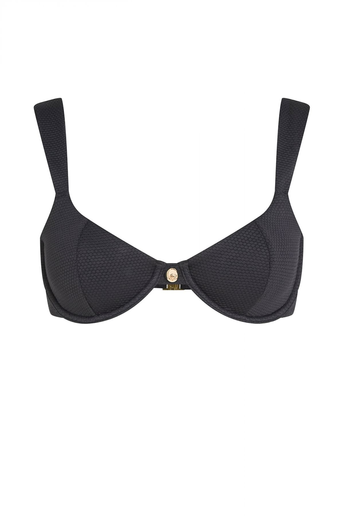 KARL LAGERFELD ΜΑΓΙΩ BIKINI TOP HOTEL UNDERWIRE LOGO ΜΑΥΡΟ