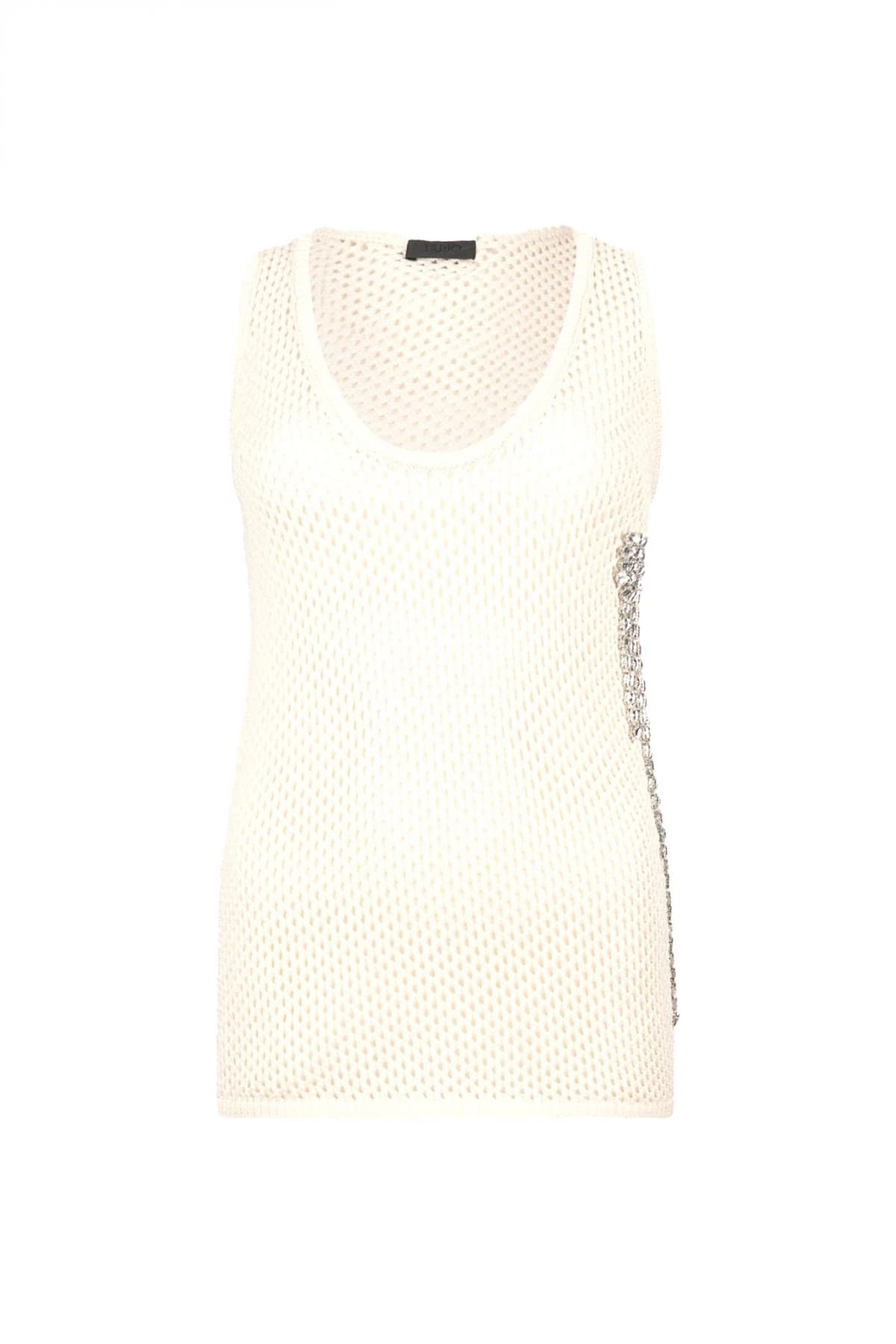 LIU-JO BETTER ΠΛΕΚΤΟ TOP ΔΙΑΤΡΗΤΟ ΚΡΥΣΤΑΛΛΑ ΜΠΕΖ