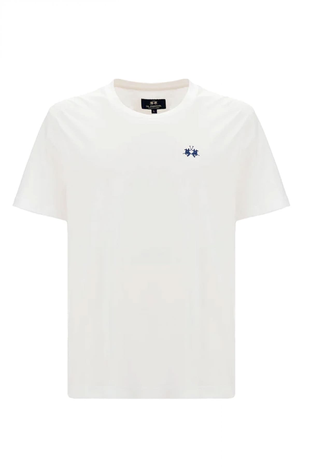 LA MARTINA T-SHIRT CREW NECK LOGO ΜΑΥΡΟ