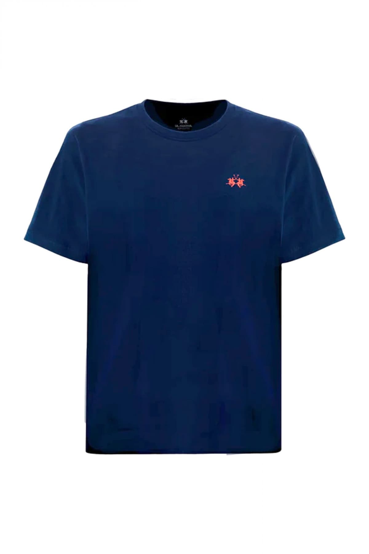 LA MARTINA T-SHIRT CREW NECK LOGO ΜΑΥΡΟ