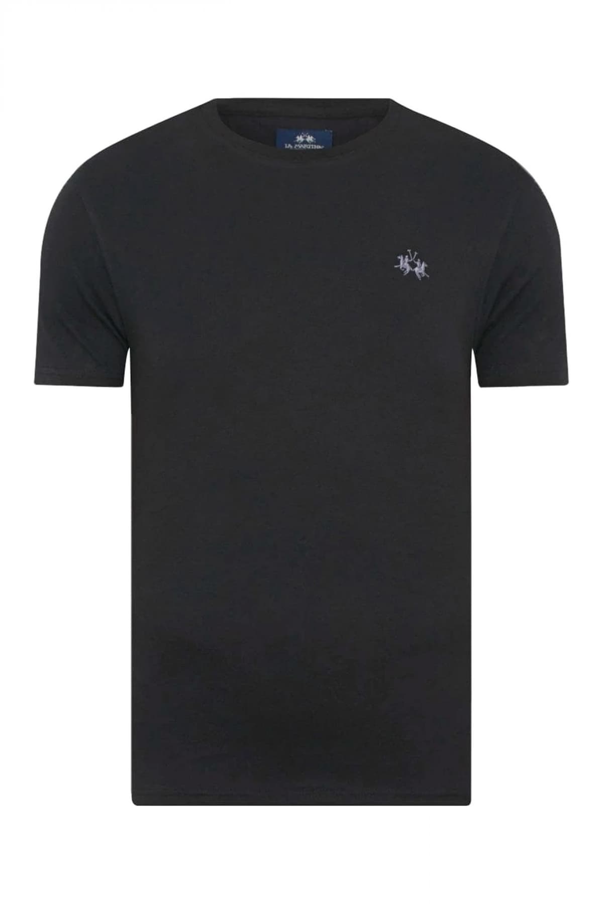 LA MARTINA T-SHIRT CREW NECK LOGO ΜΑΥΡΟ