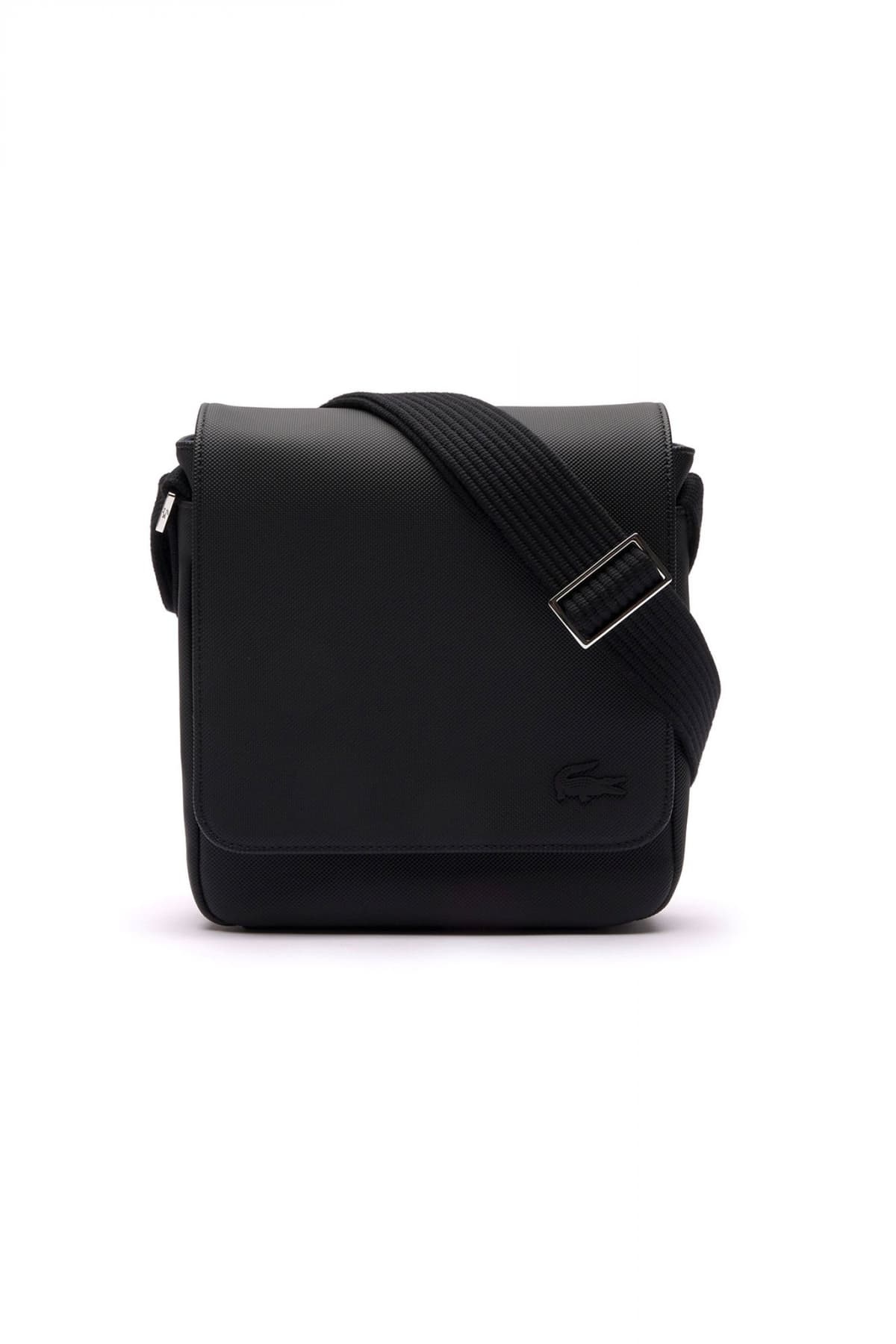 LACOSTE ΤΣΑΝΤΑΚΙ FLAP CROSSOVER BAG LOGO ΜΑΥΡΟ