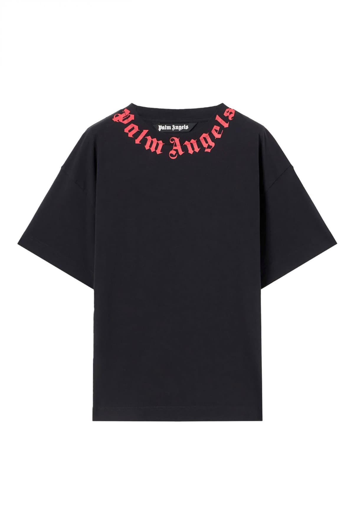 PALM ANGELS T-SHIRT M NECK LOGO REGULAR TEE ΜΑΥΡΟ