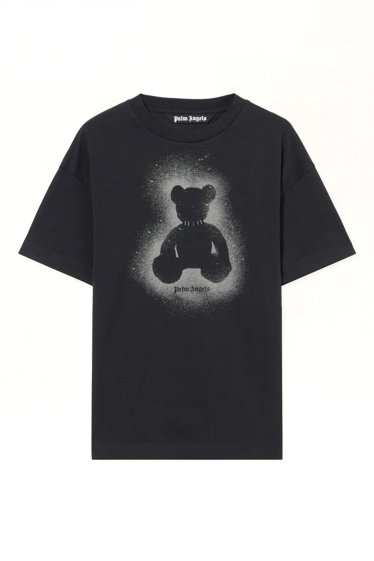 PALM ANGELS T-SHIRT SPRAY BEAR OVER TEE ΜΑΥΡΟ