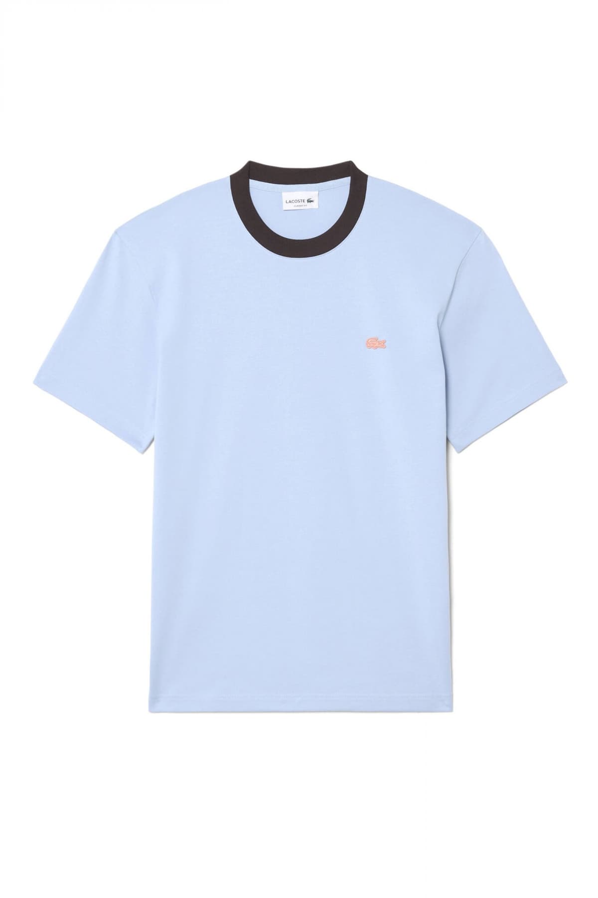 LACOSTE T-SHIRT CLASSIC FIT LOGO ΣΙΕΛ-ΚΑΦΕ