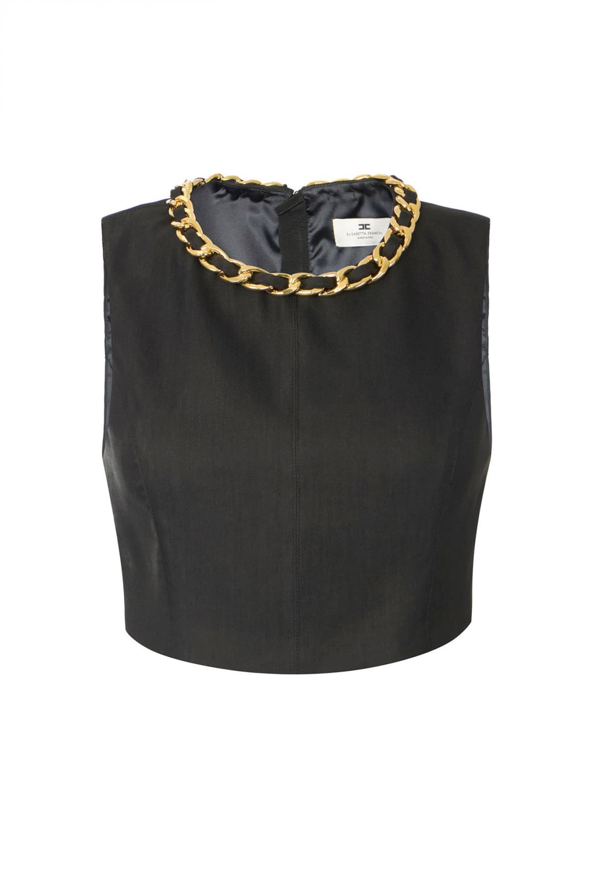 ELISABETTA FRANCHI TOP CROPPED ΧΡΥΣΗ ΑΛΥΣΙΔΑ ΚΑΦΕ