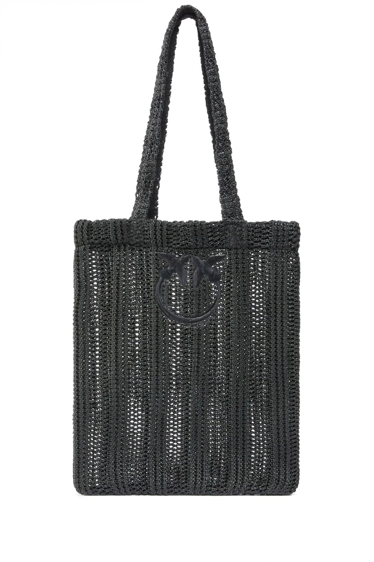 PINKO ΤΣΑΝΤΑ EASY TOTE BAG RAFIA ΜΑΥΡΗ