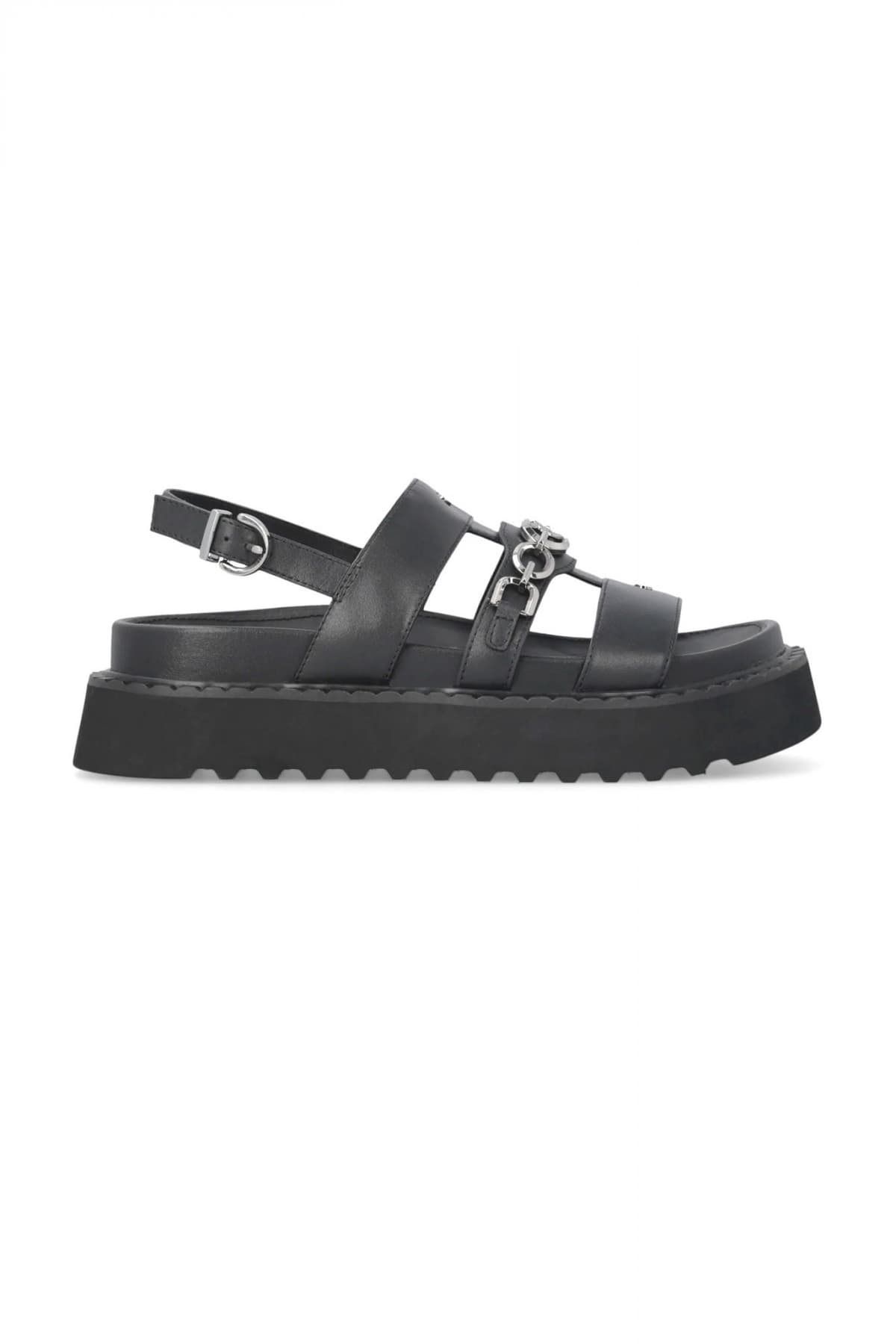 PINKO ΠΕΔΙΛΑ KATE 06 - SANDAL CALF LEATHER ΜΕ ΑΛΥΣΙΔΑ ΜΑΥΡΑ