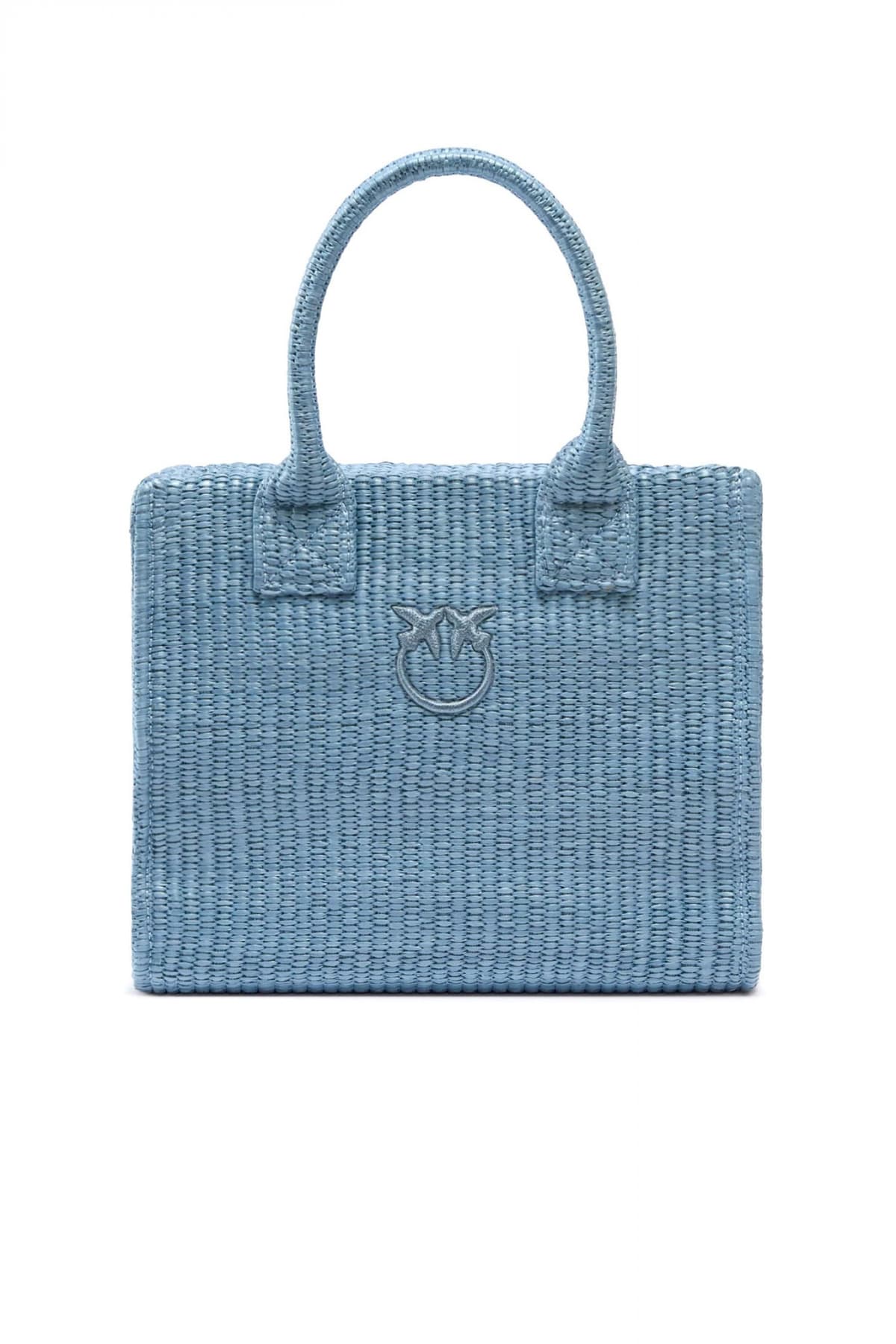 PINKO ΤΣΑΝΤΑ BEACH SHOPPER MINI RAFIA ΓΑΛΑΖΙO