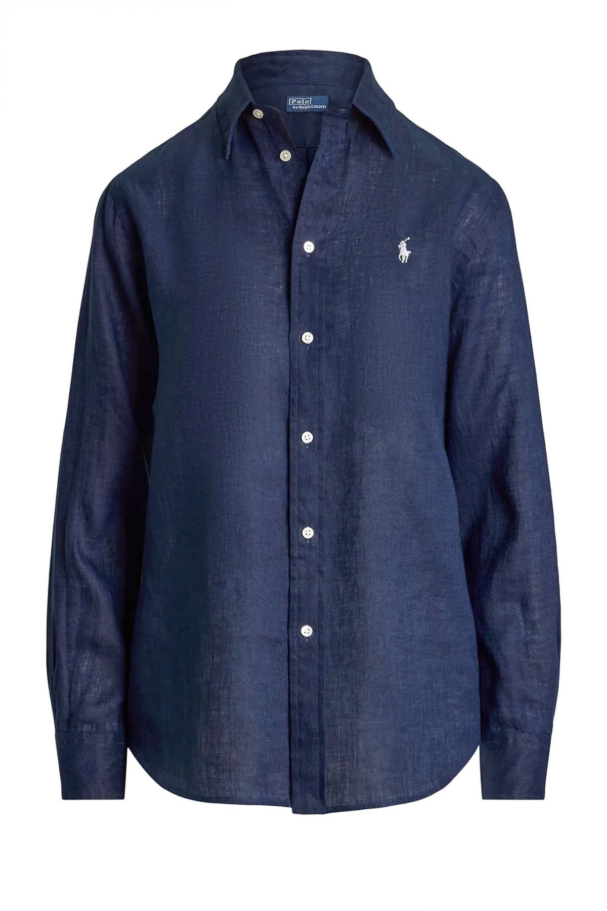 RALPH LAUREN ΠΟΥΚΑΜΙΣΟ ΛΙΝΟ CLASSIC FIT LOGO ΜΠΛΕ