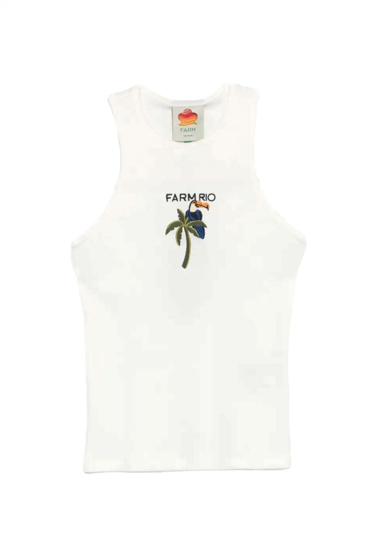 FARM RIO TANK TOP TUCANISSIMO LOGO ΛΕΥΚΟ