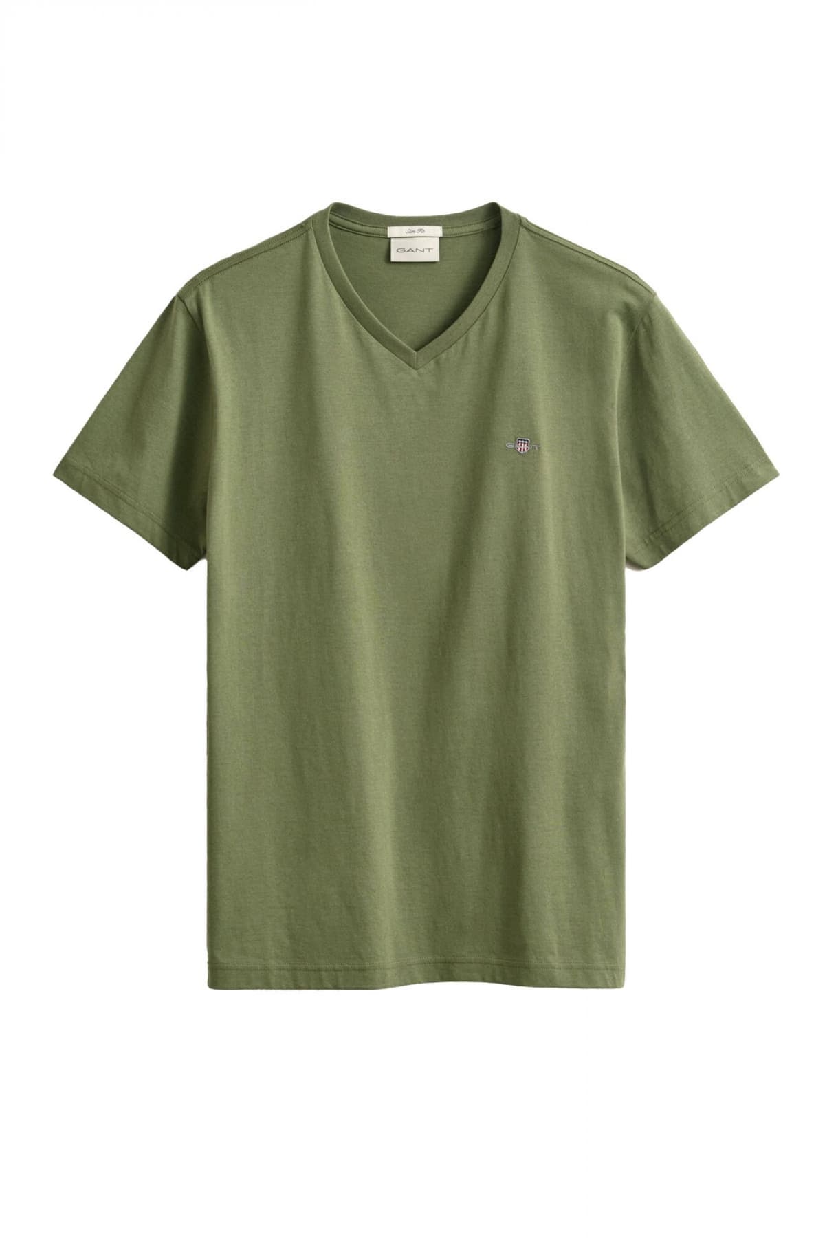 GANT T-SHIRT V-NECK SLIM SHIELD ΜΑΥΡΟ