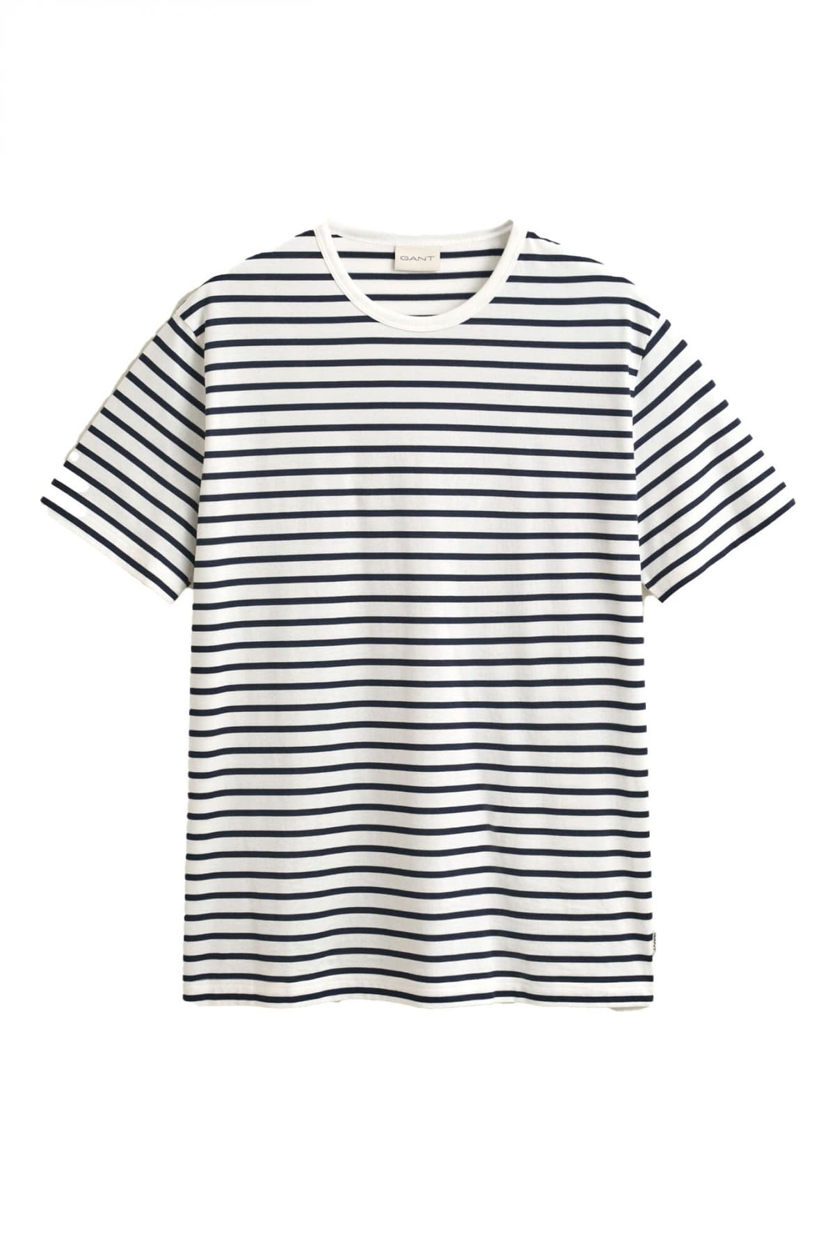 GANT T-SHIRT ΡΙΓΕ PIMA STRIPE SS ΛΕΥΚΟ-ΜΑΥΡΟ