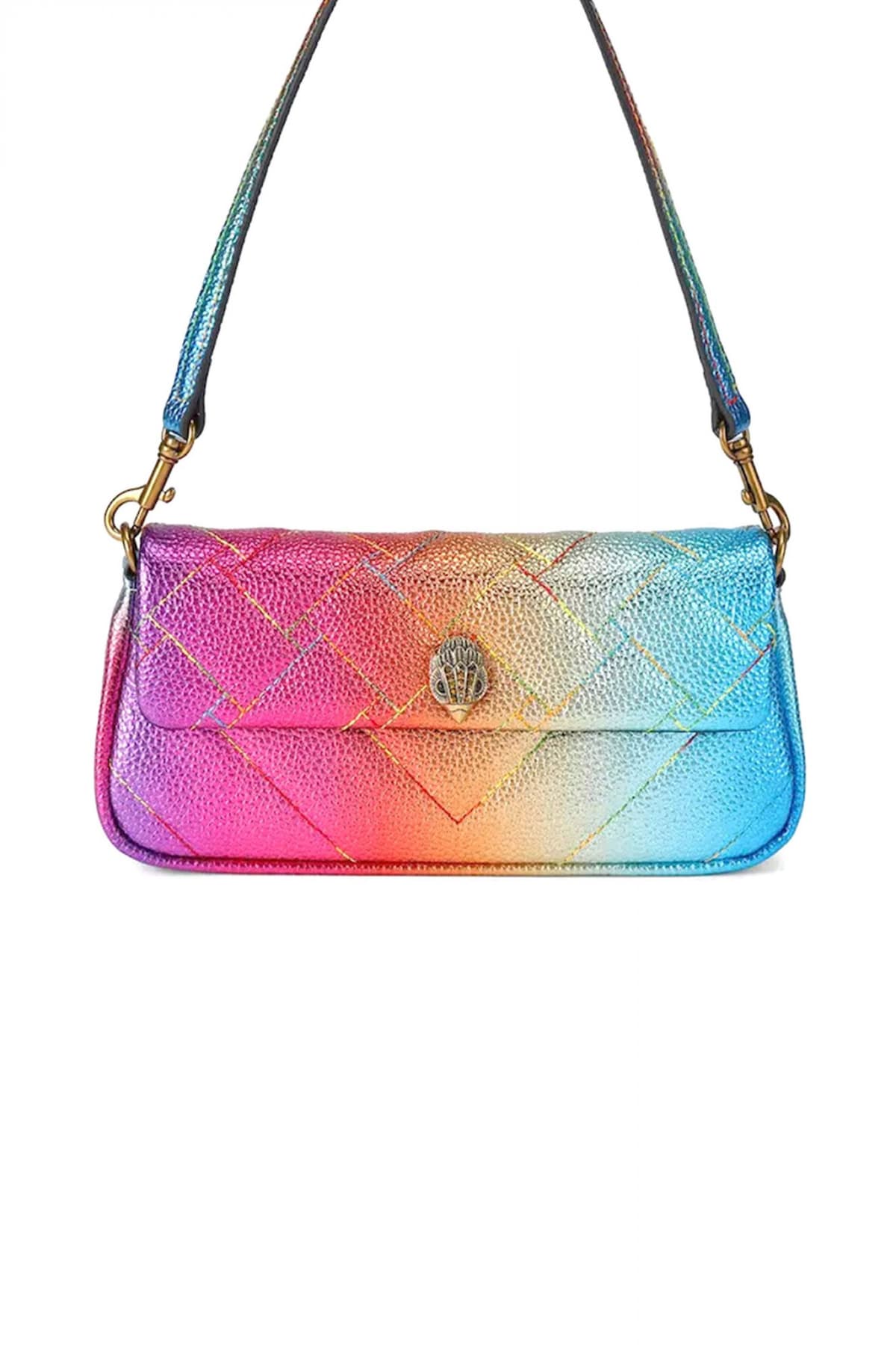 KURT GEIGER ΤΣΑΝΤΑΚΙ CROSSBODY/ΩΜΟΥ PICKLE SHOULDER BAG METAΛΛΙΚΑ ΧΡΩΜΑΤΑ LOGO ΠΟΛΥΧΡΩΜΟ