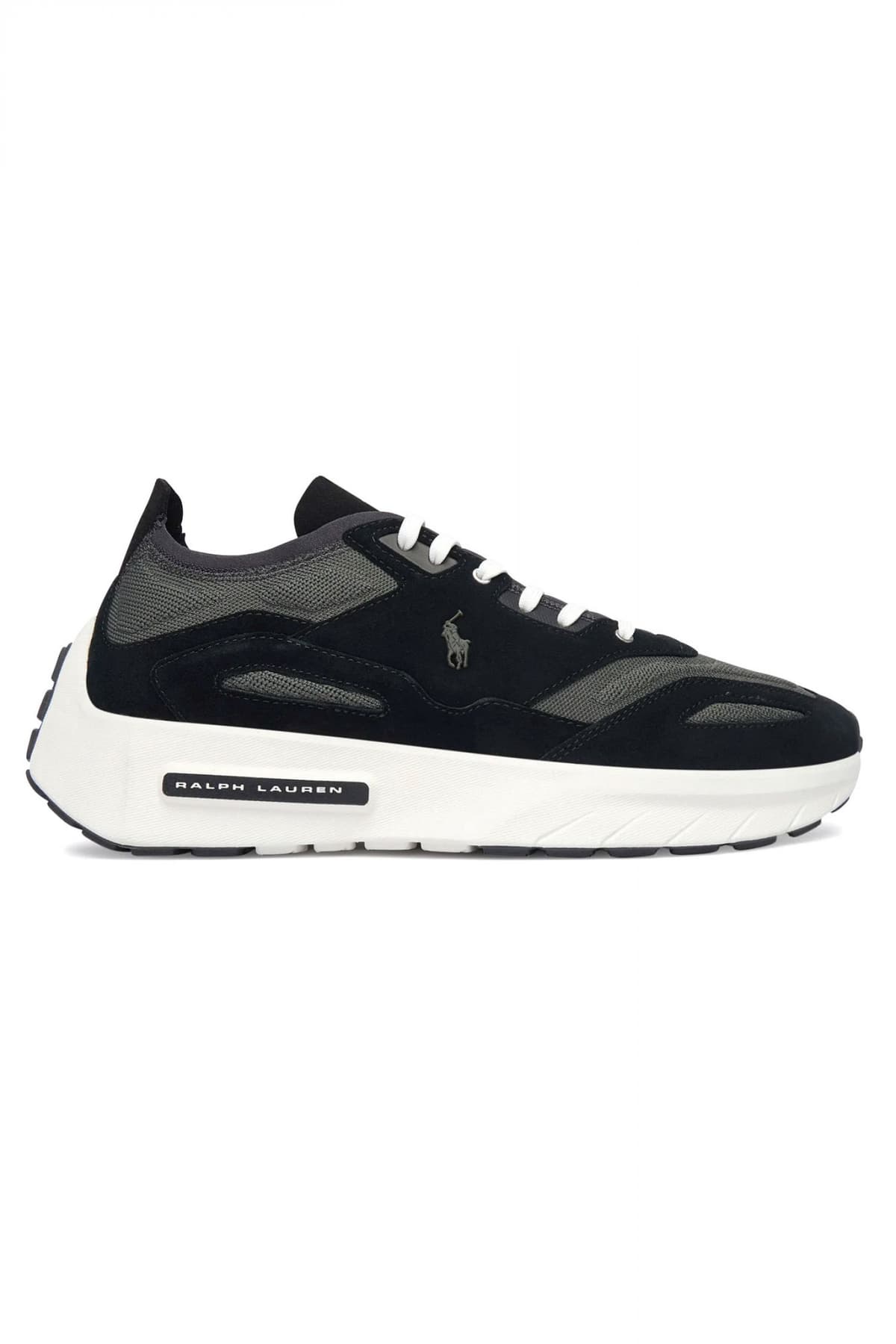 RALPH LAUREN ΠΑΠΟΥΤΣΙΑ SNEAKERS KNIT-SK-LTL ΜΑΥΡΟ-ΓΚΡΙ