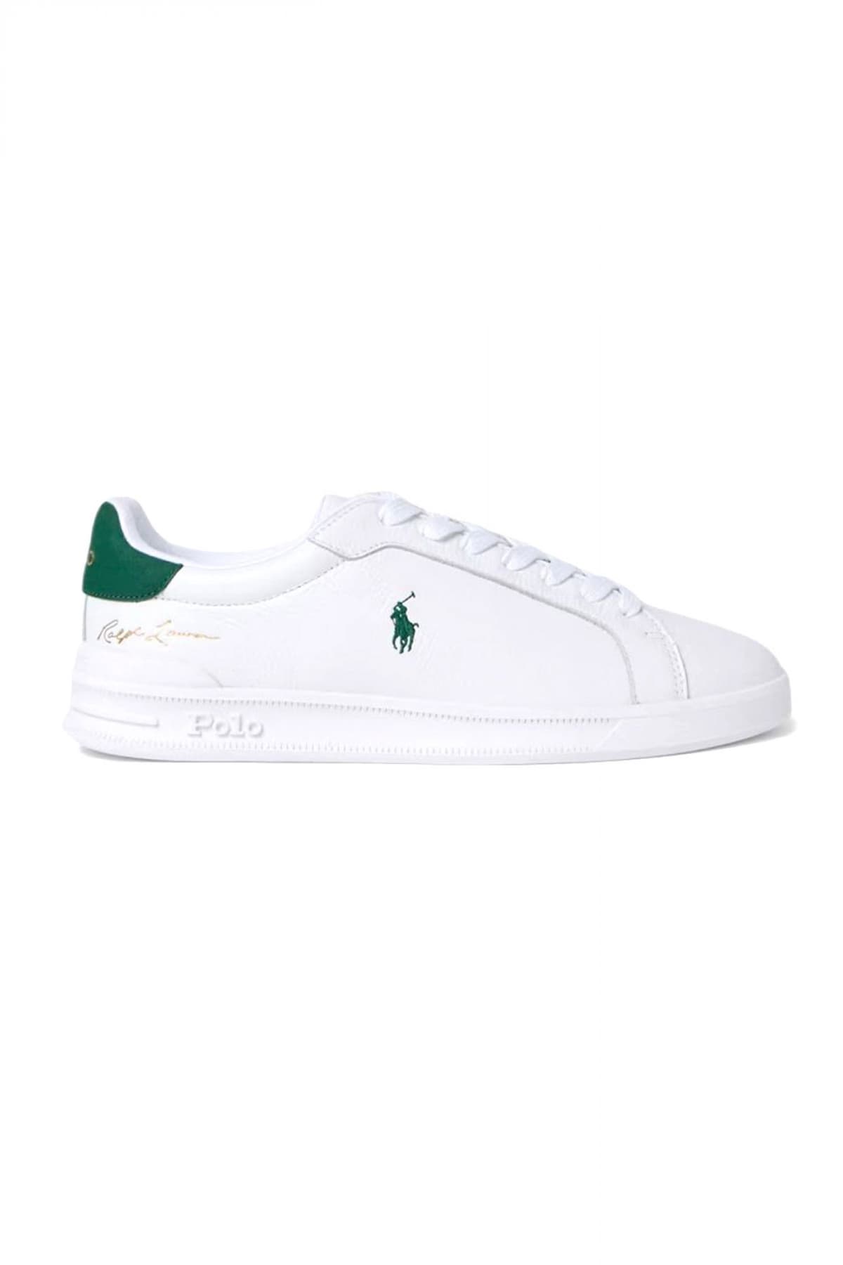 RALPH LAUREN ΠΑΠΟΥΤΣΙΑ SNEAKERS HRT CRT II-SK-LTL ΛΕΥΚΟ-ΠΡΑΣΙΝΟ