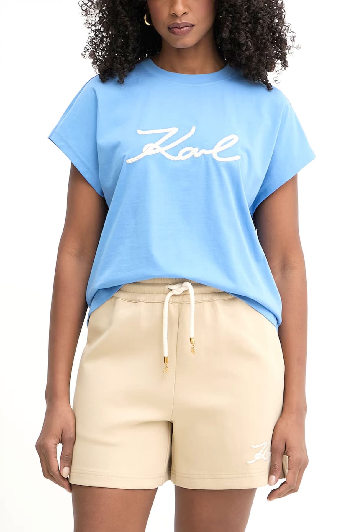 KARL LAGERFELD T-SHIRT ROPE LOGO ΜΠΛΕ