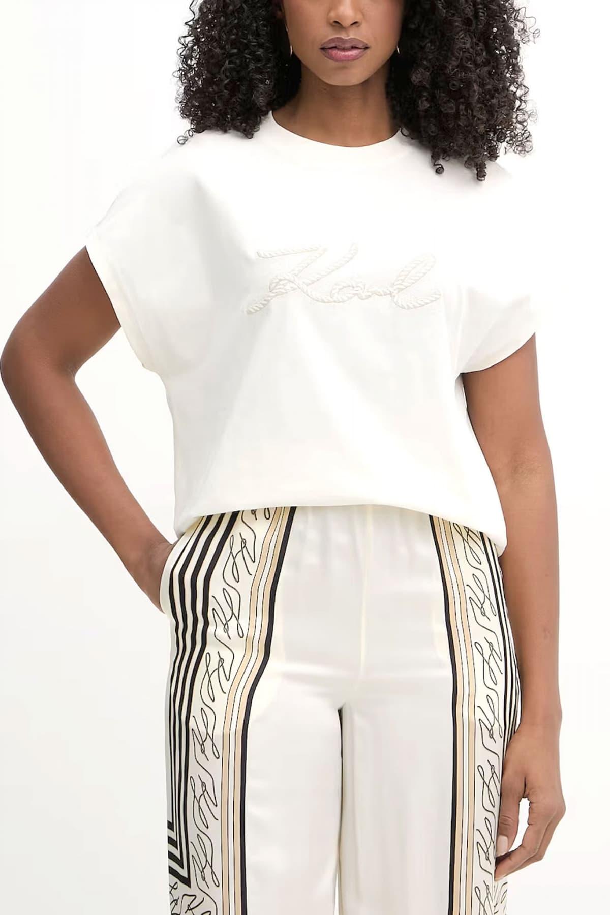 KARL LAGERFELD T-SHIRT ROPE LOGO ΜΠΛΕ