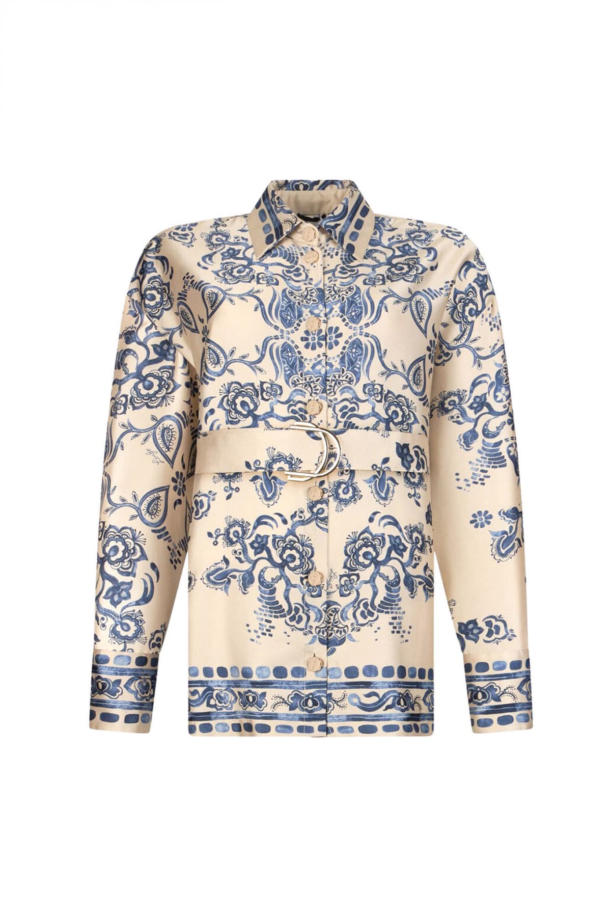 LIU-JO BETTER ΠΟΥΚΑΜΙΣΟ FLORAL ΑΠΟΣΠΩΜΕΝΗ ΖΩΝΗ ΕΚΡΟΥ-ΜΠΛΕ