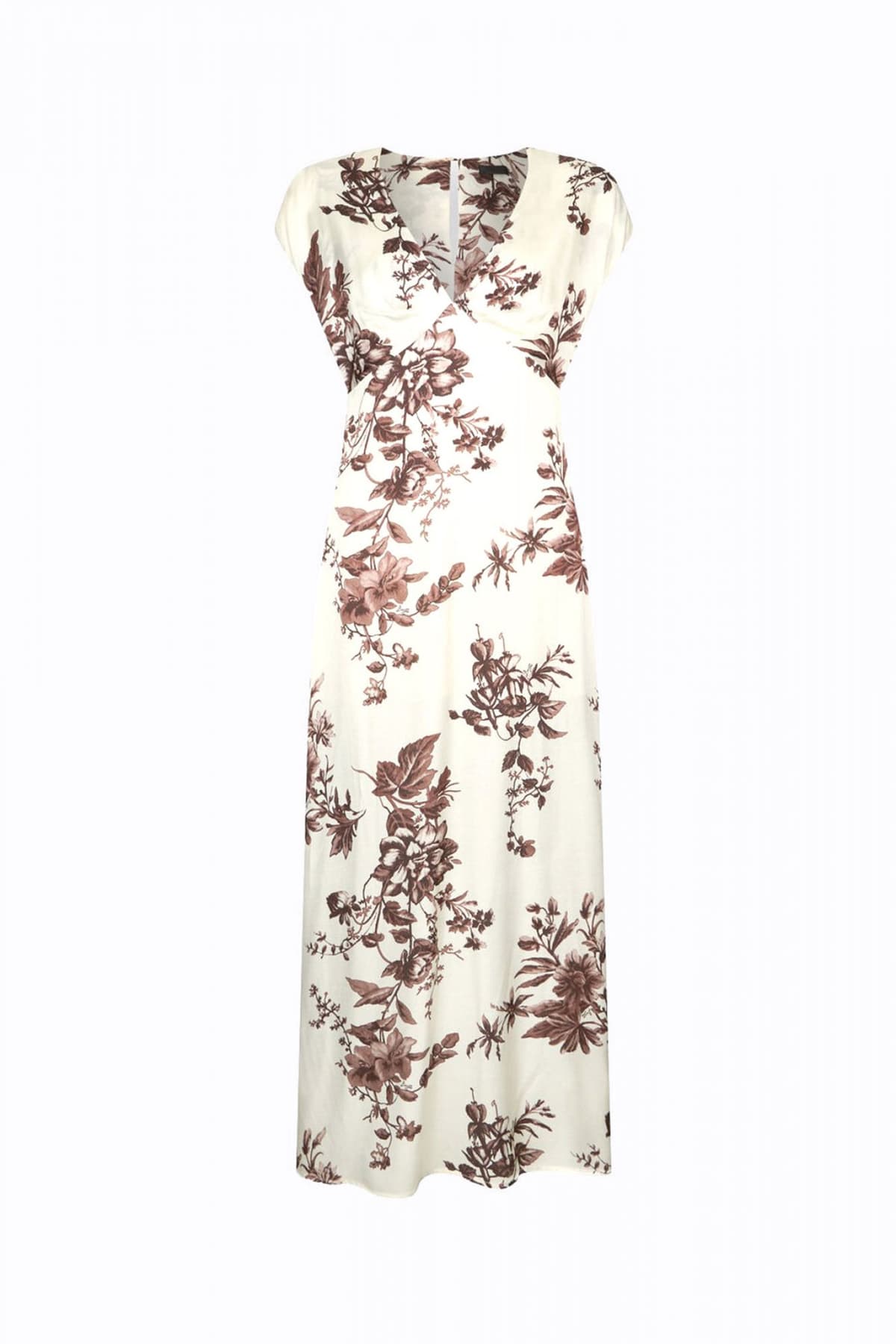 LIU-JO BETTER ΦΟΡΕΜΑ MAXI FLORAL ΑΝΟΙΓΜΑ ΚΑΤΩ ΕΚΡΟΥ-ΚΑΦΕ