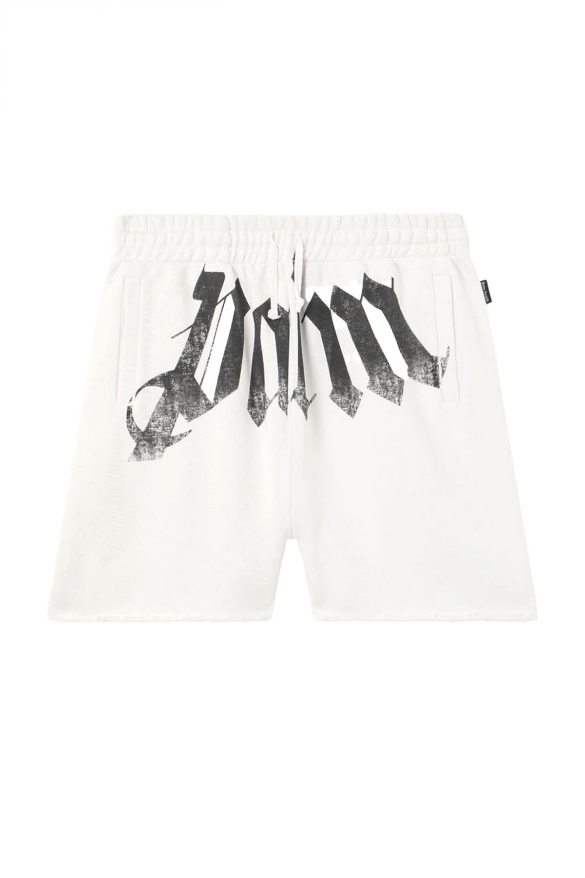 PALM ANGELS ΒΕΡΜΟΥΔΑ M BIG WAIST LOGO SWEATSHORTS ΛΕΥΚΟ-ΜΑΥΡΟ