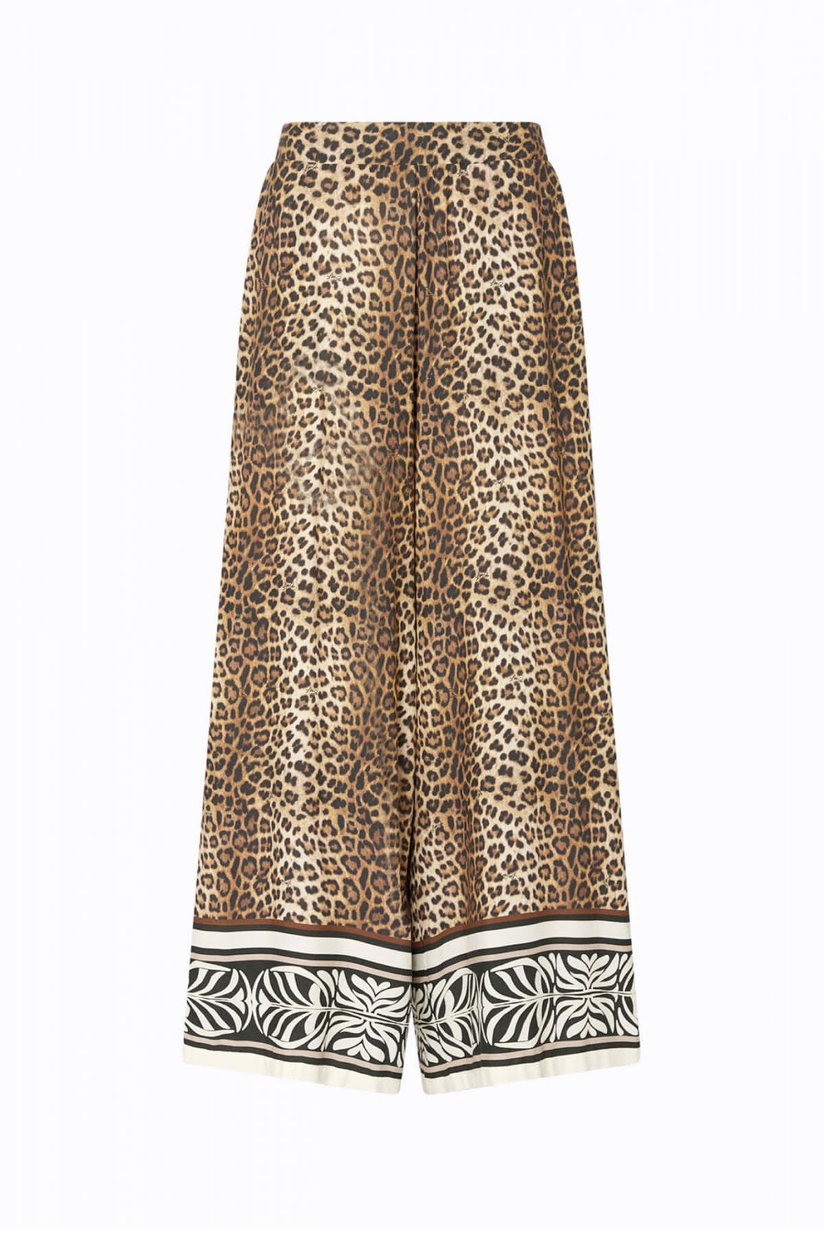 LIU-JO BETTER ΠΑΝΤΕΛΟΝΑ LEOPARD PRINT ΤΣΕΠΕΣ ΛΑΣΤΙΧΟ ΜΕΣΗ ΜΠΕΖ-ΚΑΦΕ