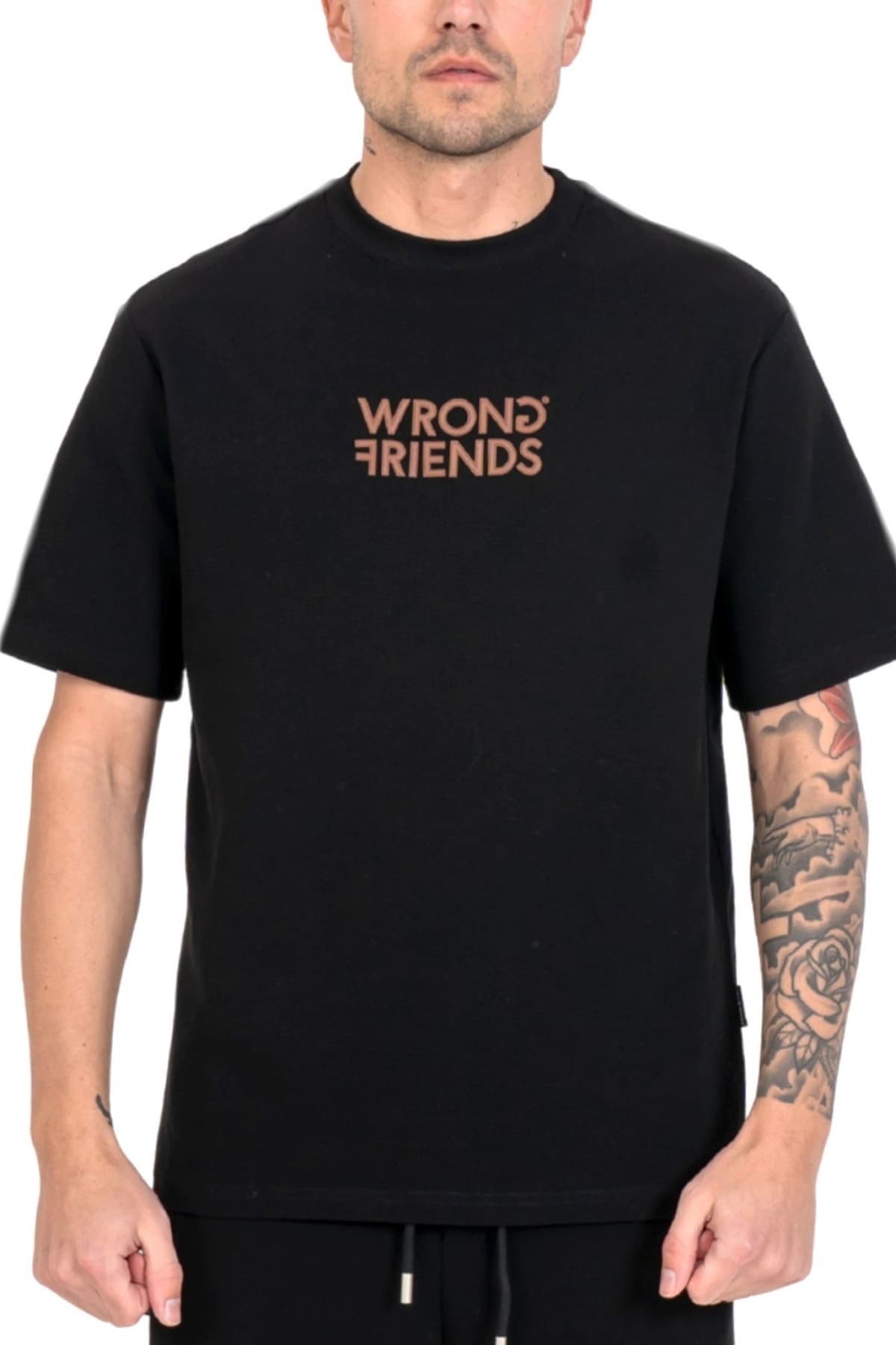 WRONG FRIENDS T-SHIRT SANTIAGO LOGO ΜΑΥΡΟ