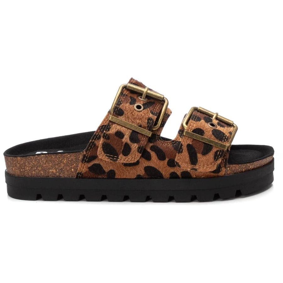 Refresh καμελ animal print σανδάλι 172862