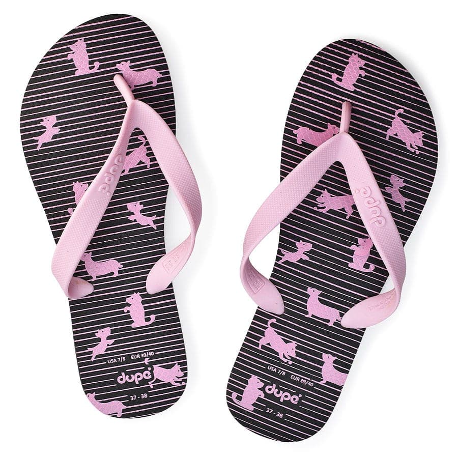 Women's Flip Flops Dupe Black