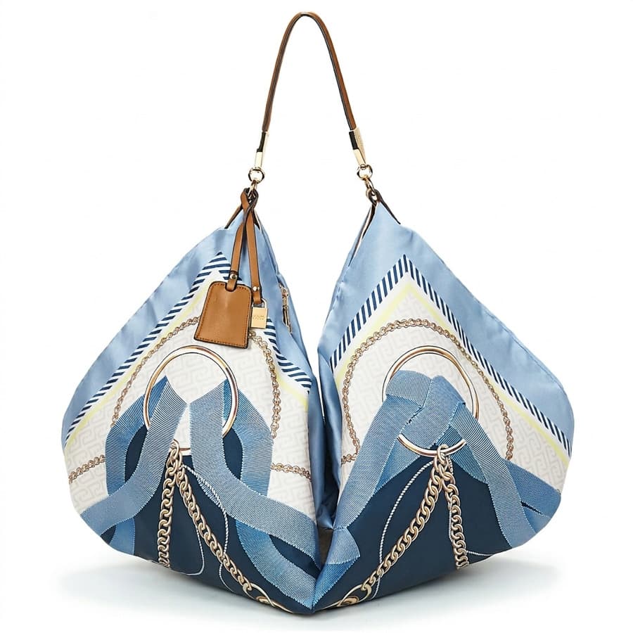 LIU JO γαλάζια σατέν τσάντα ώμου AA6194