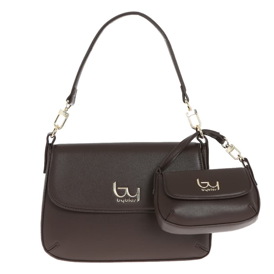 BYBYBLOS καφέ τσάντα ώμου SASHA 46B01