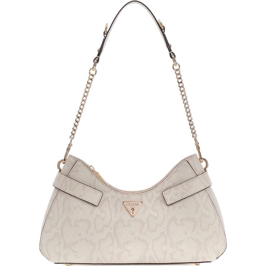 Guess μπεζ snake τσάντα ώμου Serenova