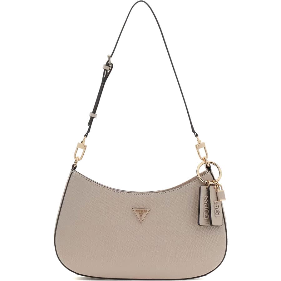 Guess μπεζ πούρο τσάντα ώμου Noelle ZG967218