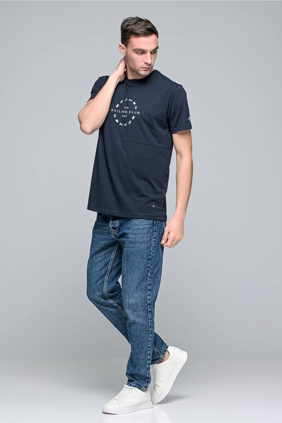 Everbest T-shirt Με Λογότυπο Sailing Club - Σκούρο‌‌ μπλε