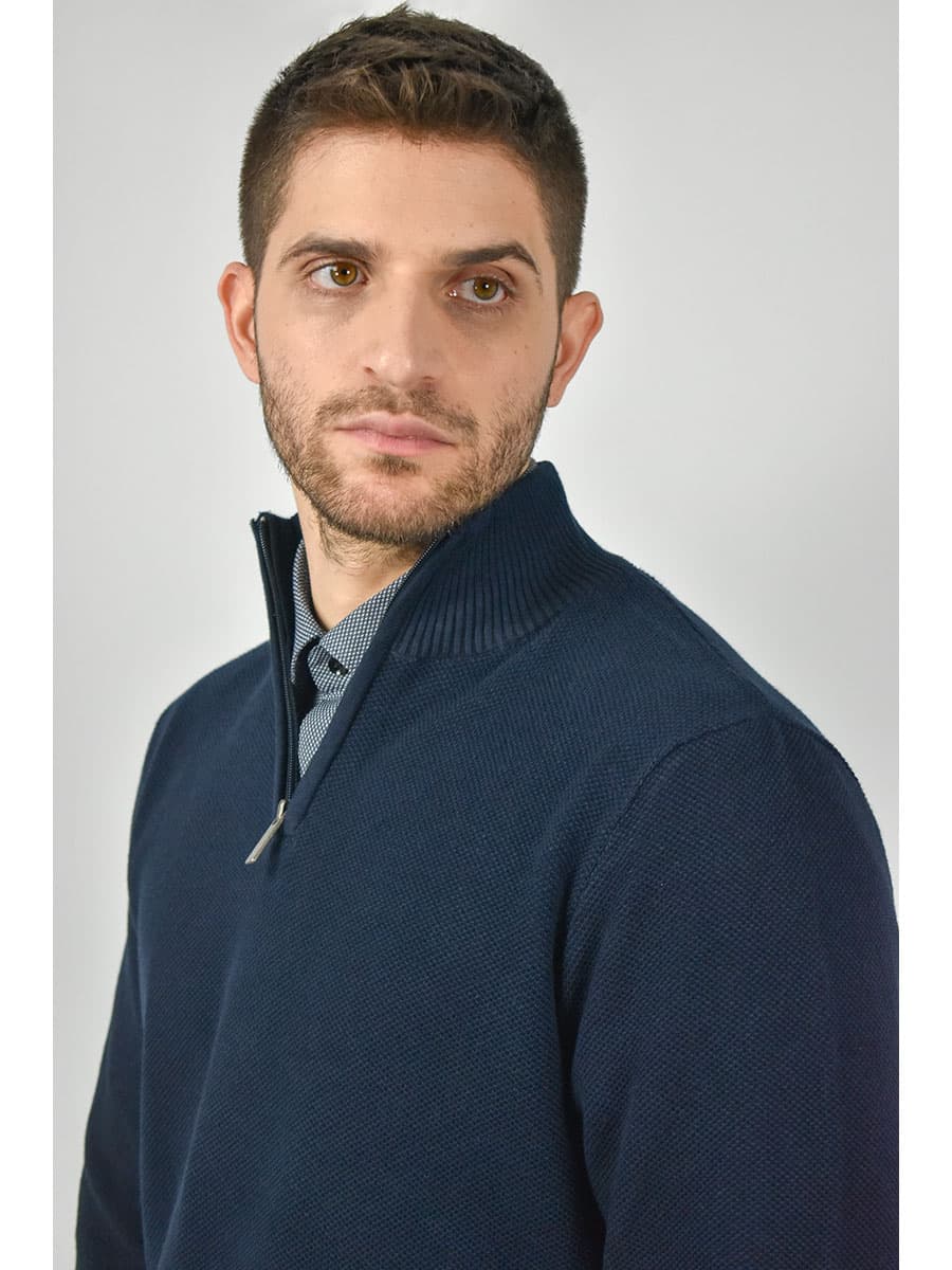 Battery Πουλόβερ Με Μισό Φερμουάρ - Σκούρο‌‌ μπλε - 0610043212