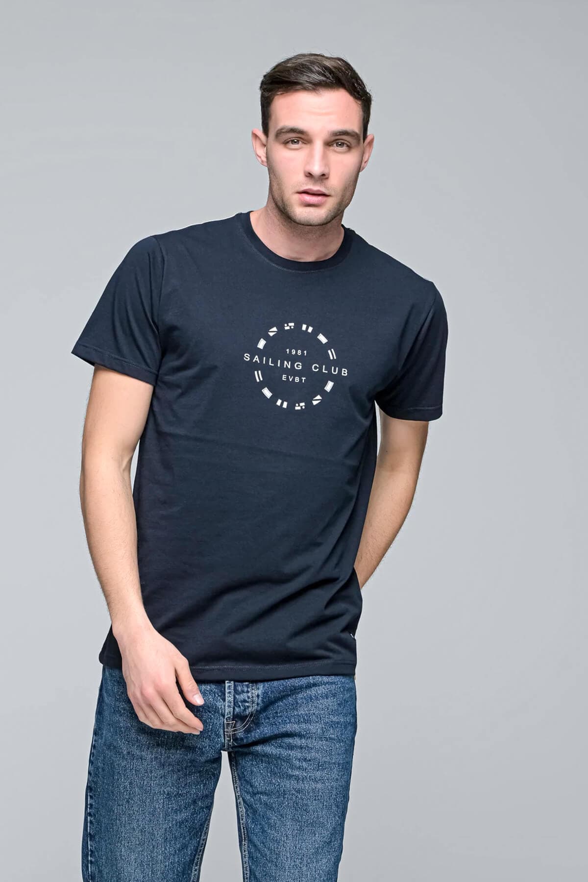 Everbest T-shirt Με Λογότυπο Sailing Club - Σκούρο‌‌ μπλε