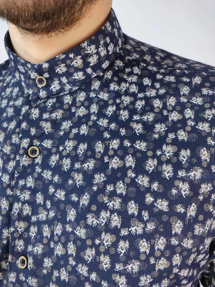 Endeson Πουκάμισο Με Μικροσχέδιο - Σκούρο‌‌ μπλε - 4045