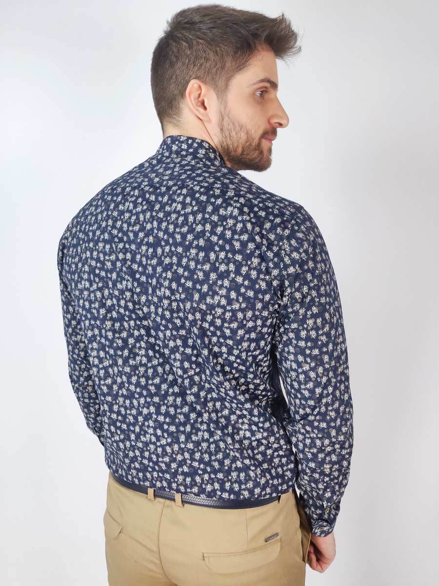 Endeson Πουκάμισο Με Μικροσχέδιο - Σκούρο‌‌ μπλε - 4045