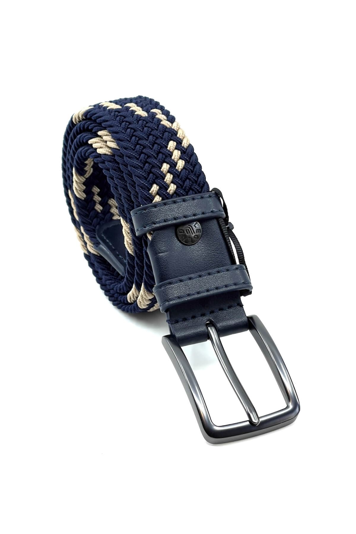 Legend Accessories Ελαστική Με Δερμάτινα Μέρη Μπλε - Σκούρο‌‌ μπλε