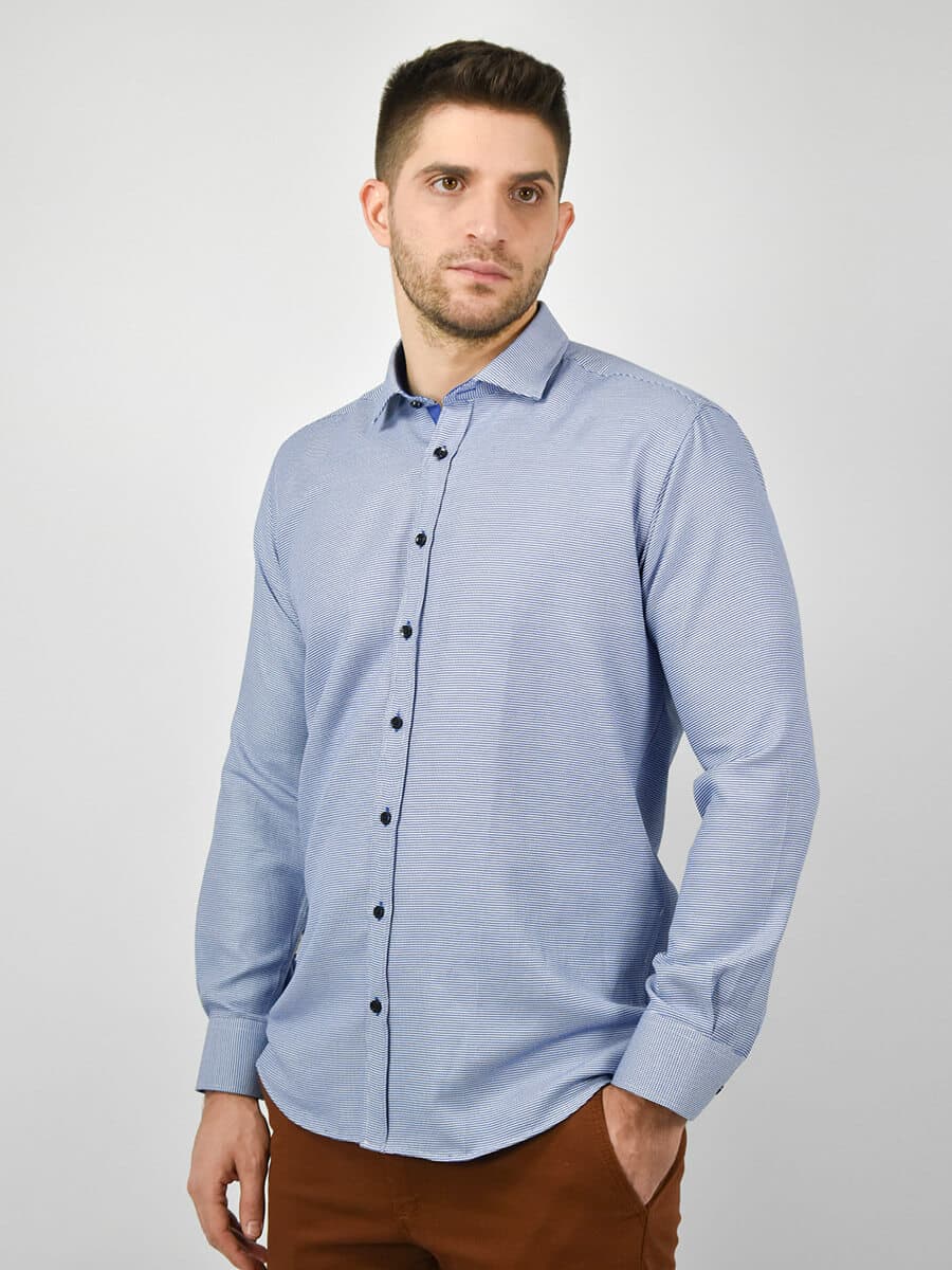 Men's Shirts Leonardo Uomo Blue