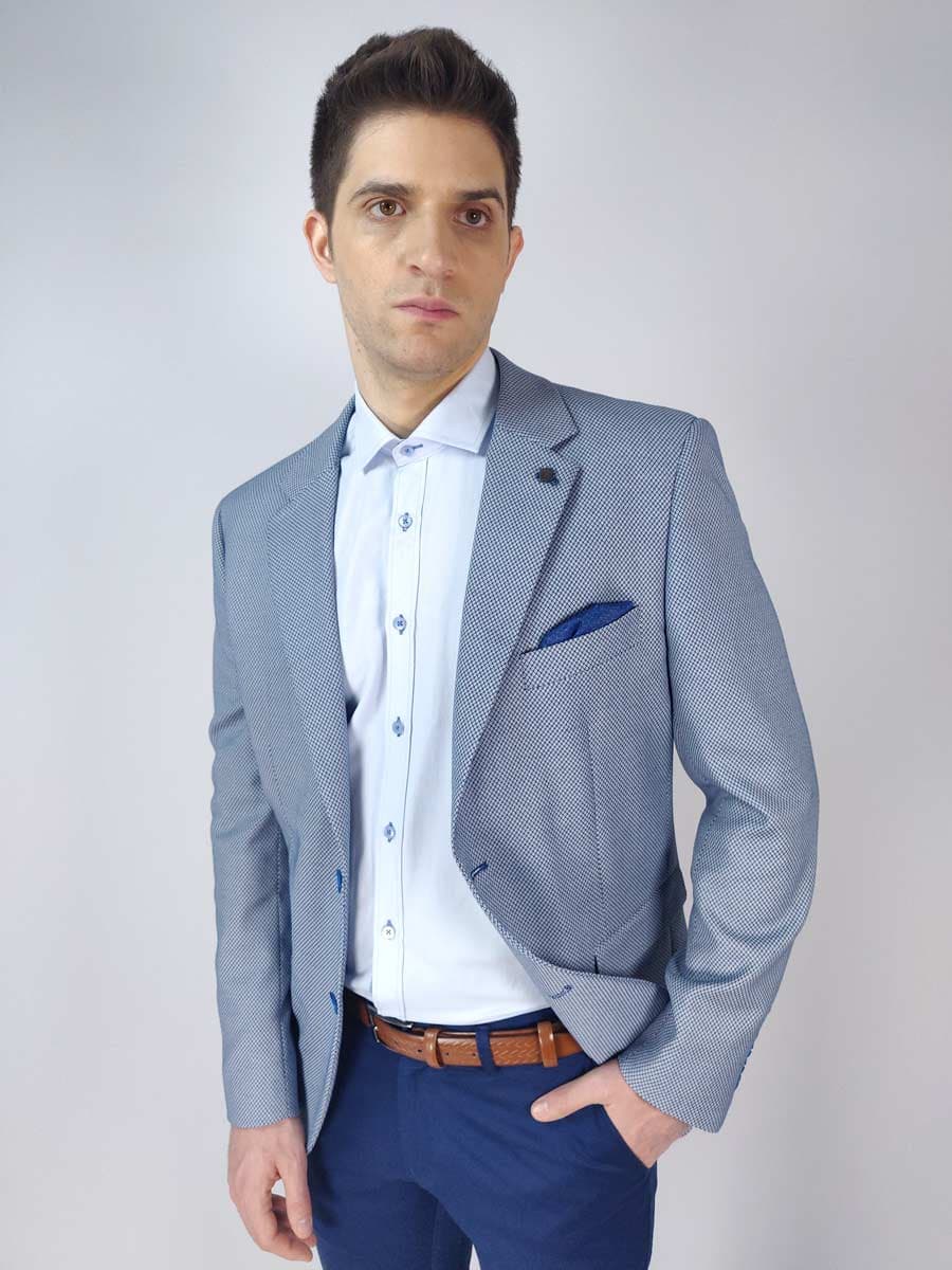 Leonardo Uomo Σακάκι Γαλάζιο Regular Fit