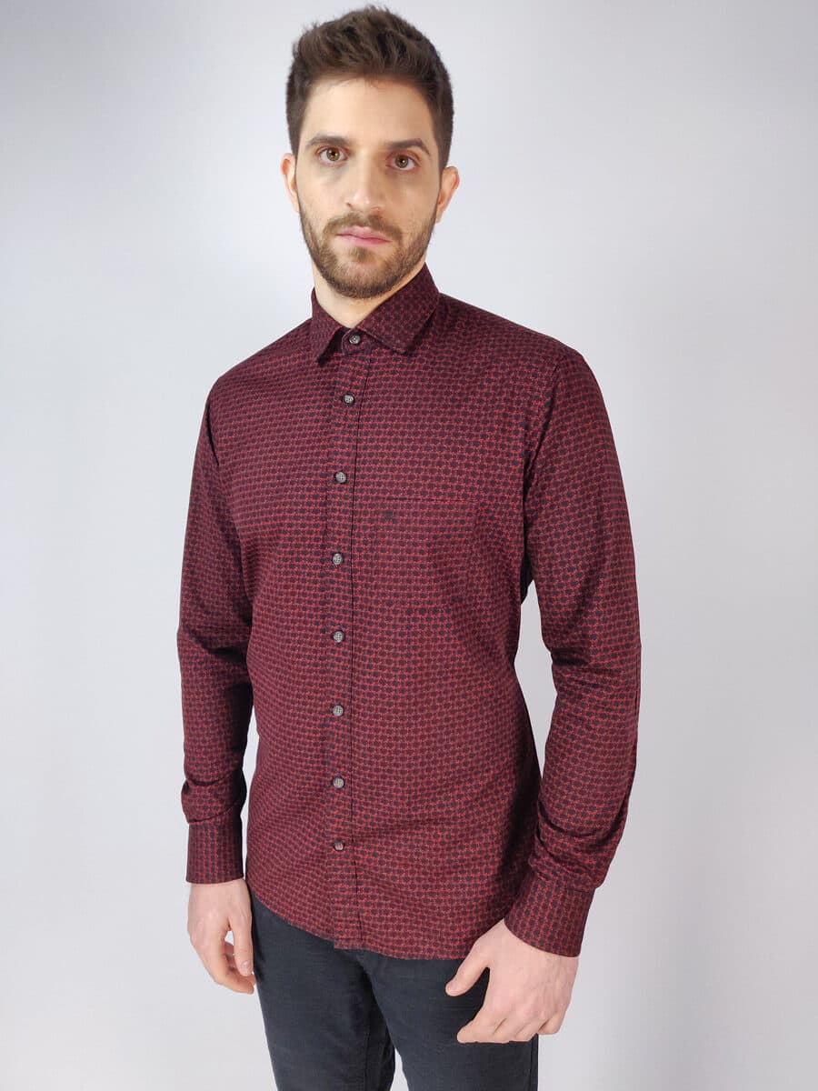 Olymp Πουκάμισο Κόκκινο Regular Fit