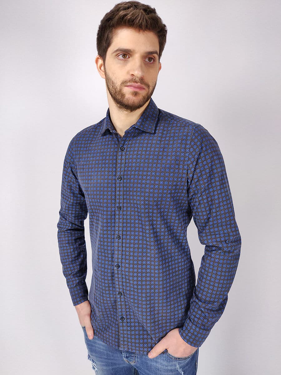 Olymp Πουκάμισο Φανέλα Με Μικροσχέδιο