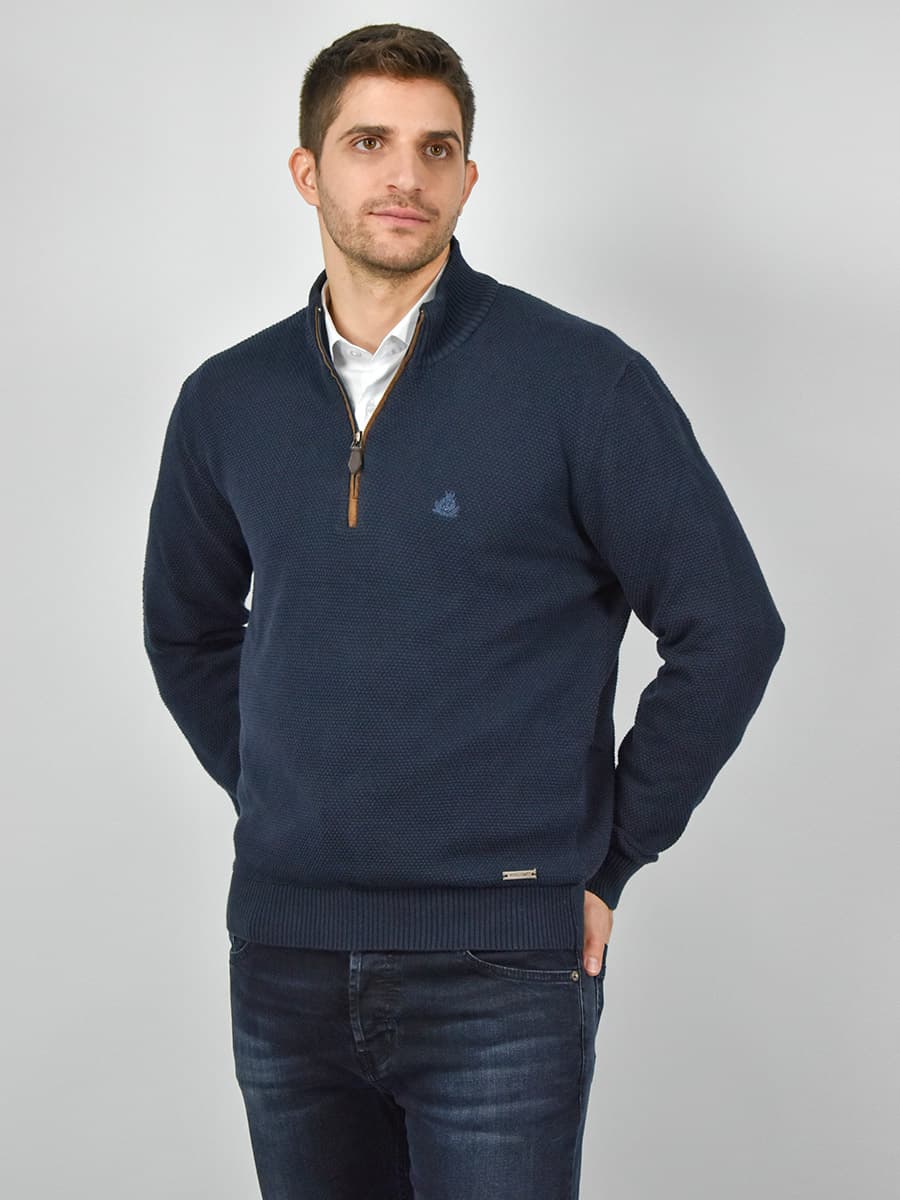 Visconti Πουλόβερ Με Φερμουάρ - Σκούρο‌‌ μπλε